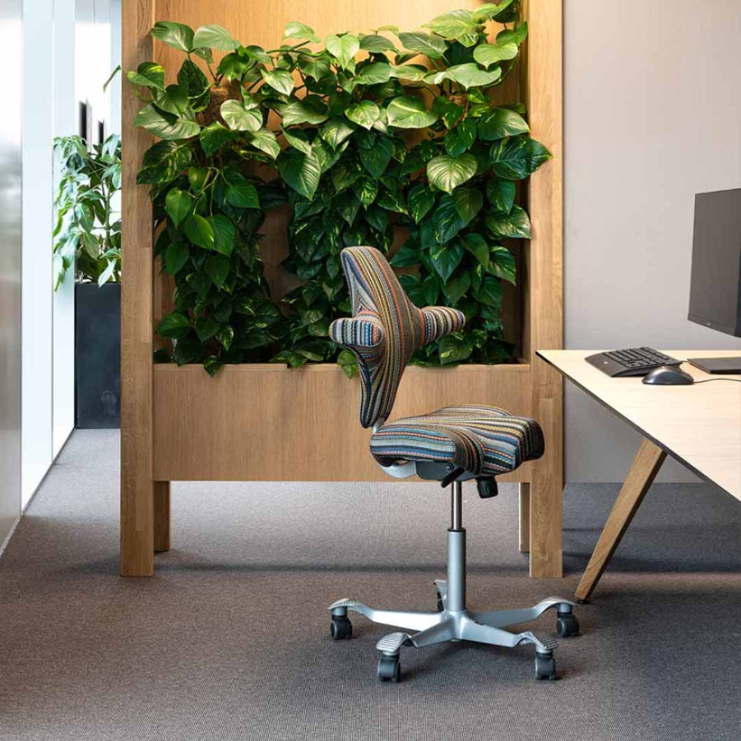 A custom HÅG Capisco in Orklas HQ in Oslo, Norway.